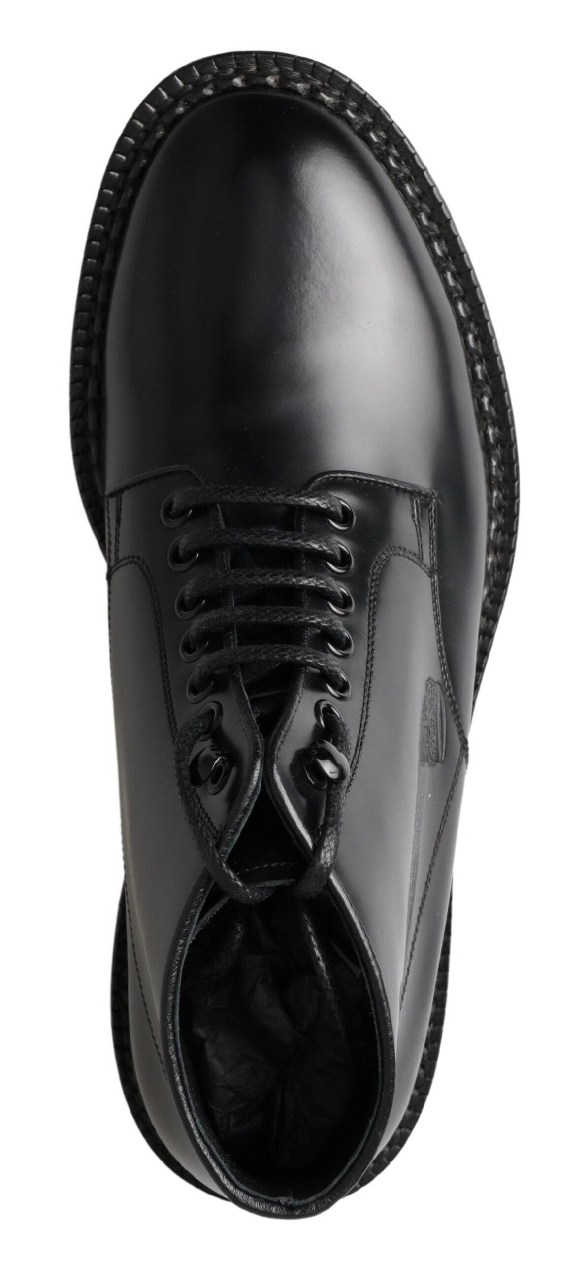 Dolce & Gabbana en cuir noir hommes bottes courtes chaussures à lacets