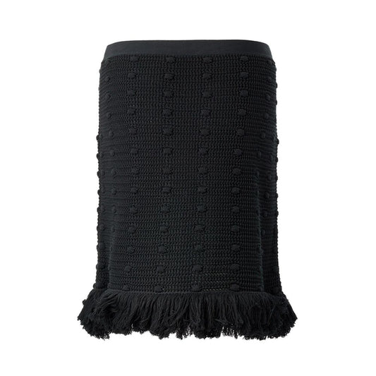 Bottega Veneta Elegant Black Cotton Skirt by Italian Couture
