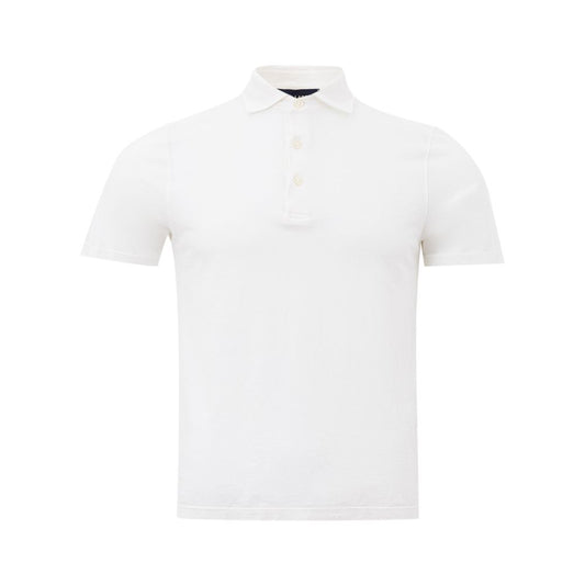 Lardini Elegant White Cotton Polo Shirt