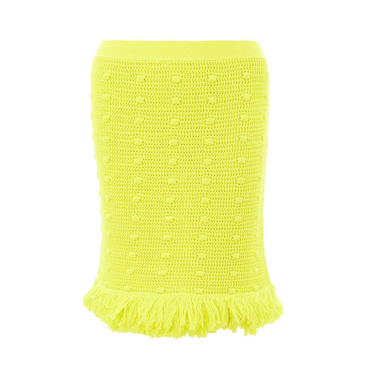 Bottega Veneta Elegant Cotton Midi Skirt in Sunshine Yellow