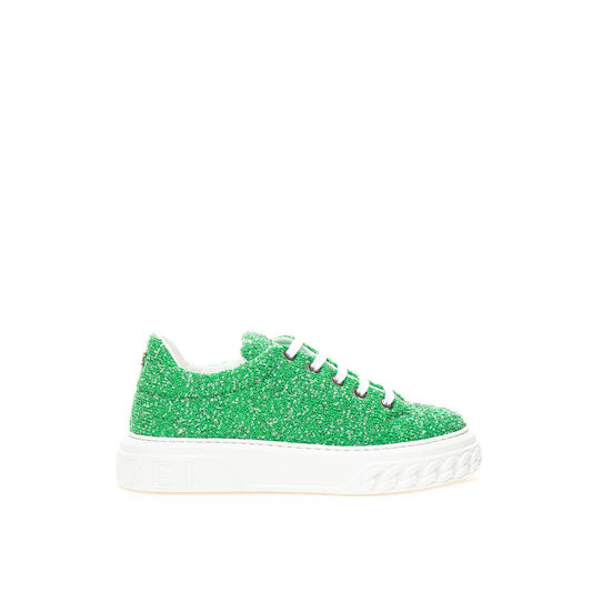 Casadei Elegant Green Leather Sneakers