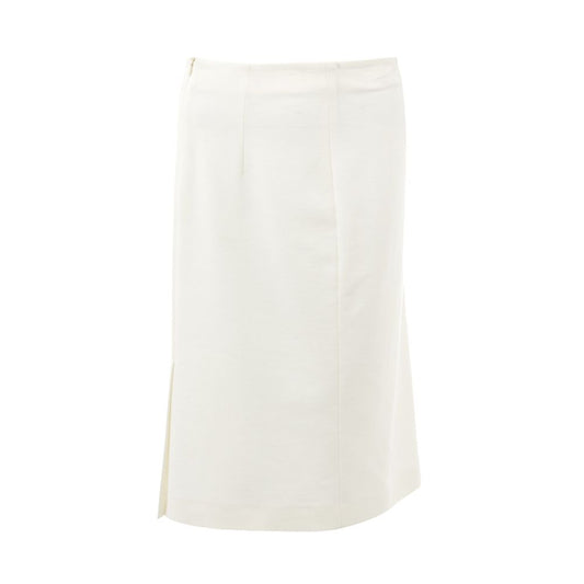 Lardini Elegant White Viscose Skirt for Sophisticated Style