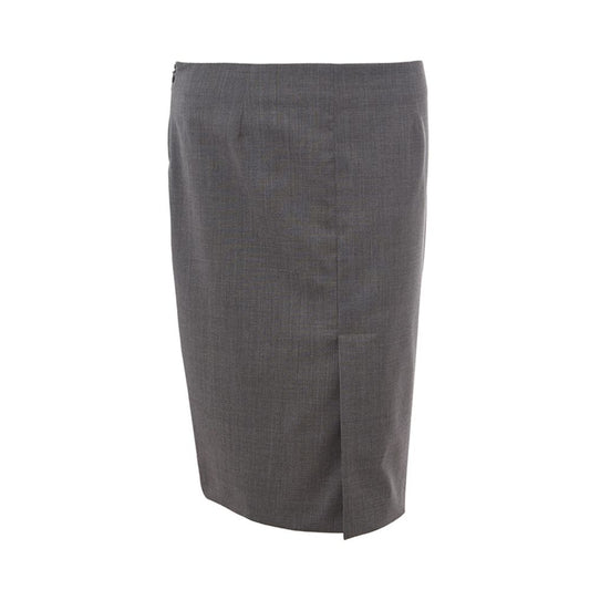 Lardini Elegant Gray Wool Skirt