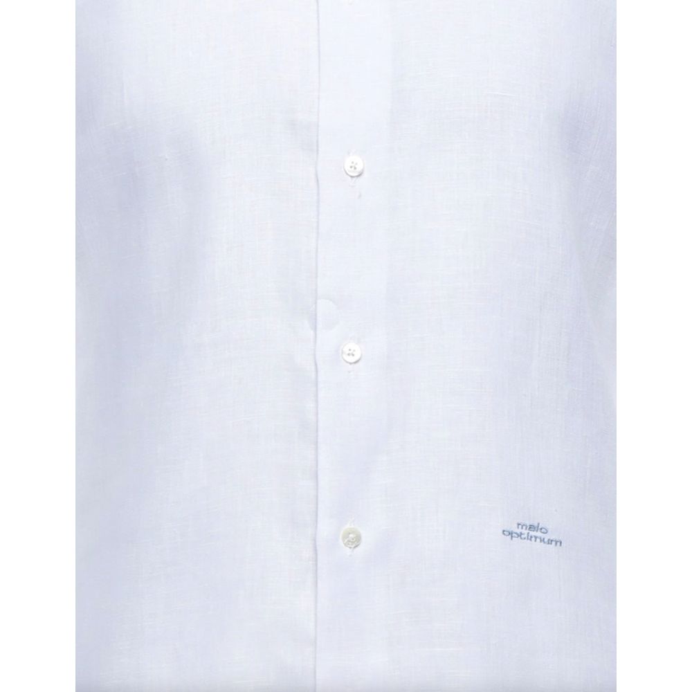 Malo Elegant White Linen Long Sleeve Shirt