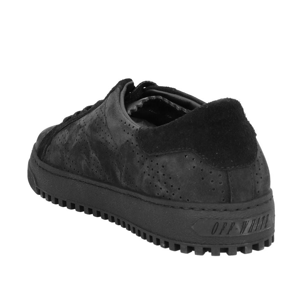 Sneaker Di-Calfskin en cuir noir blanc cassé
