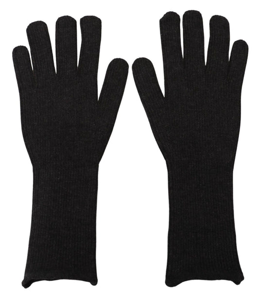 Dolce & Gabbana Black Cashmere Hands Mitten Mens Gloves