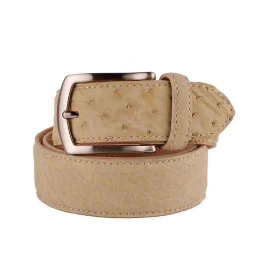 Made in Italy Elegant Ostrich Leather Men's Belt