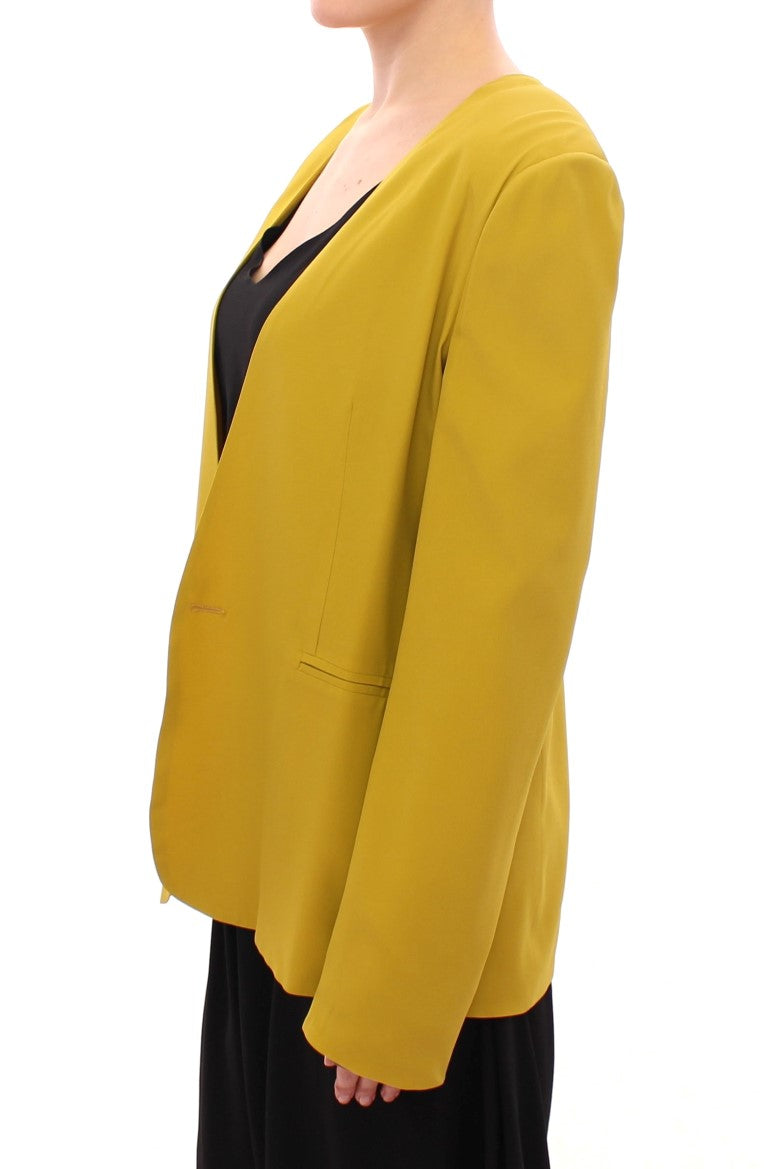 Lamberto Petri Mustard Yellow Silk Blazer veste