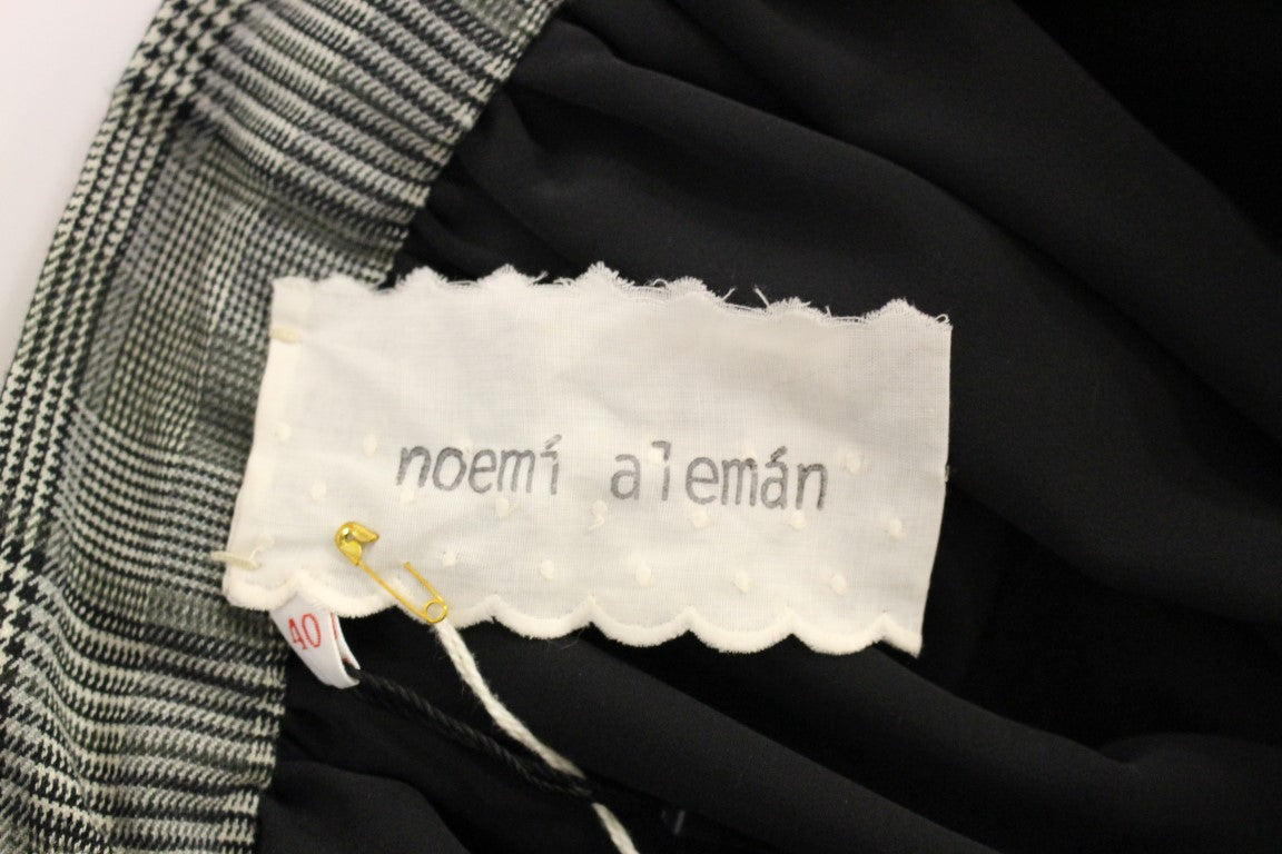 Jupe de shorts en laine à carreaux gris Noemi Alemán