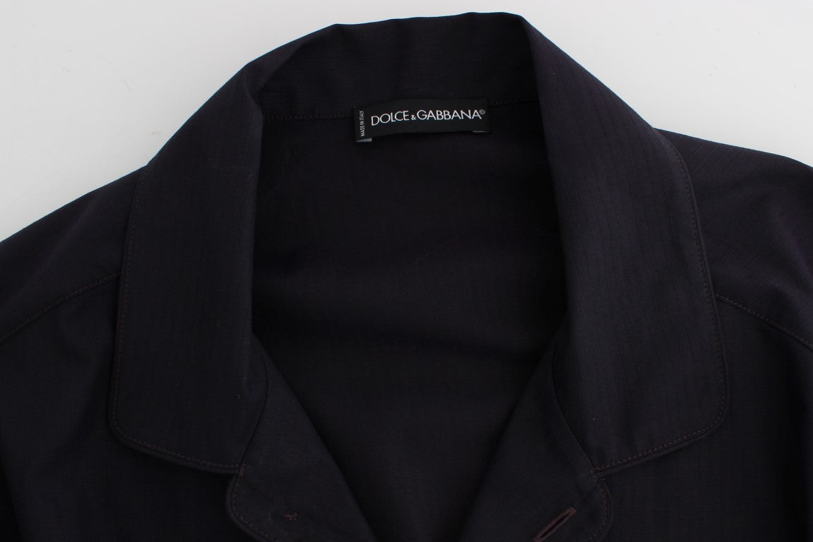 Camicia da pajama in cotone a strisce viola Dolce & Gabbana