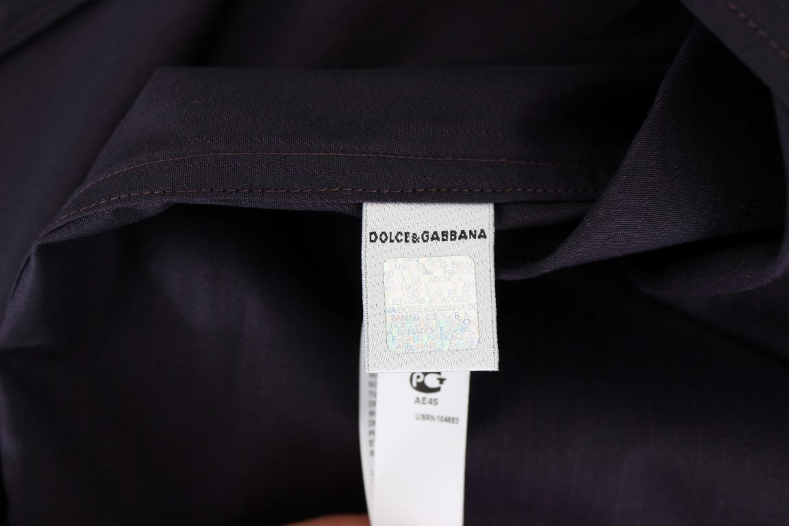 Dolce & Gabbana Purple Striped Cotton Pyjama Lounge Shirt