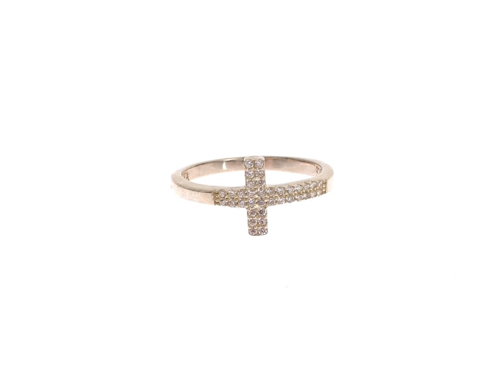 Nialaya Silber CZ Cross 925 Ring