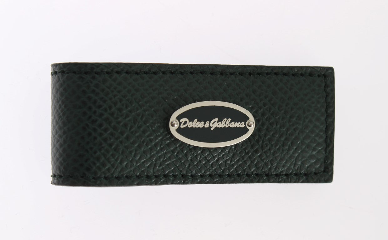 Dolce & Gabbana Green Leder -Magnet -Geldclip