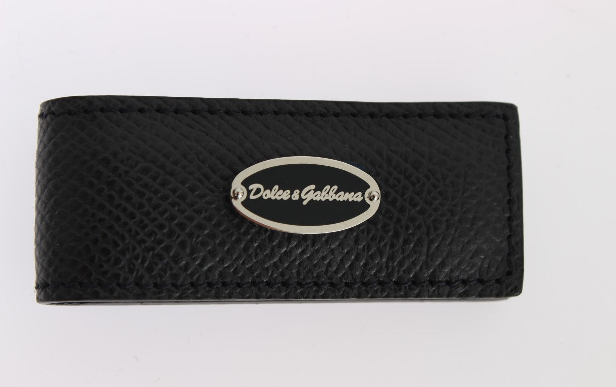 Dolce & Gabbana Blue Leather Magnet Clip Money