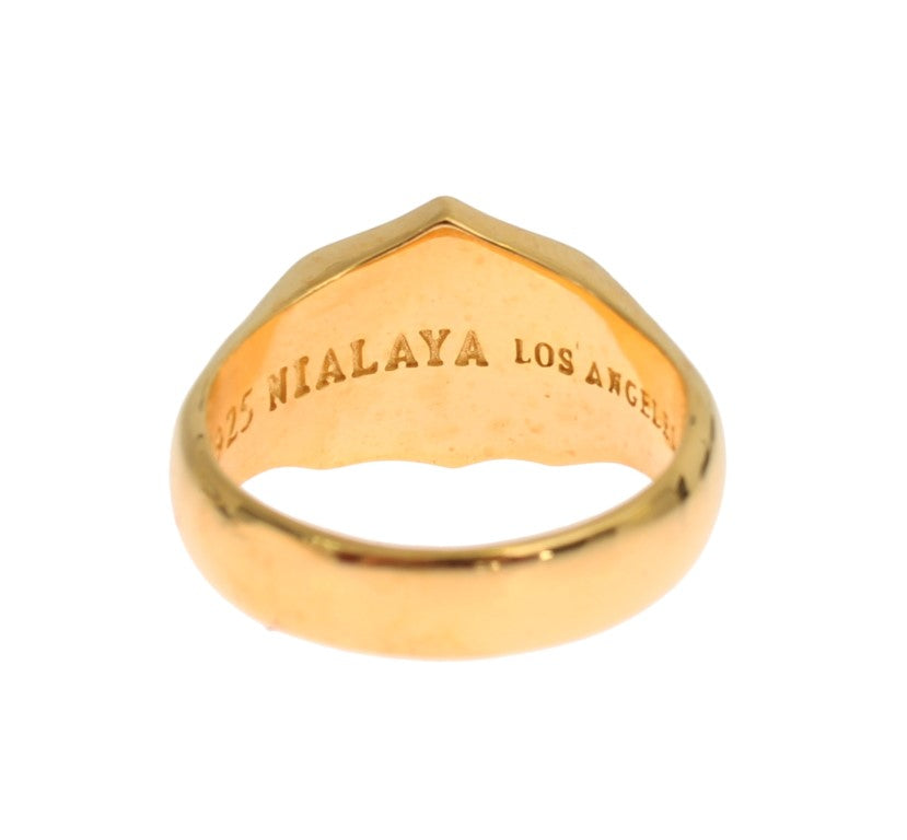 Nialaya Gold plattiert 925 Sterlingsilberring
