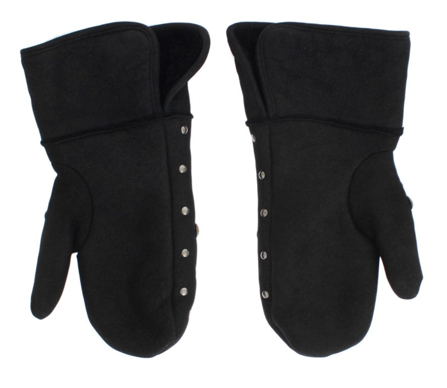 Dolce & Gabbana Grey Woll -Schearling -Handschuhe