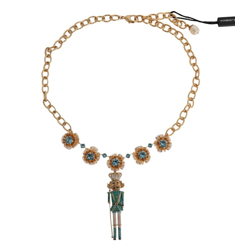 Collana floreale dipinta a mano in ottone Dolce & Gabbana in oro