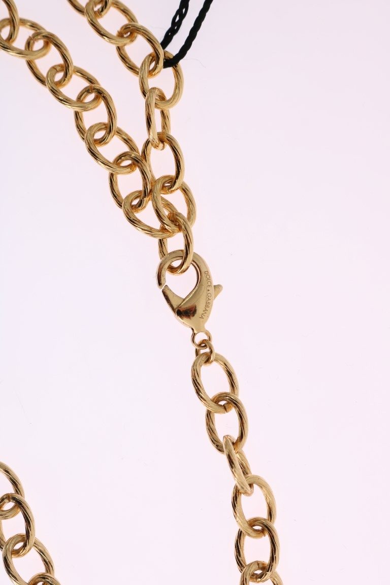Collana floreale dipinta a mano in ottone Dolce & Gabbana in oro