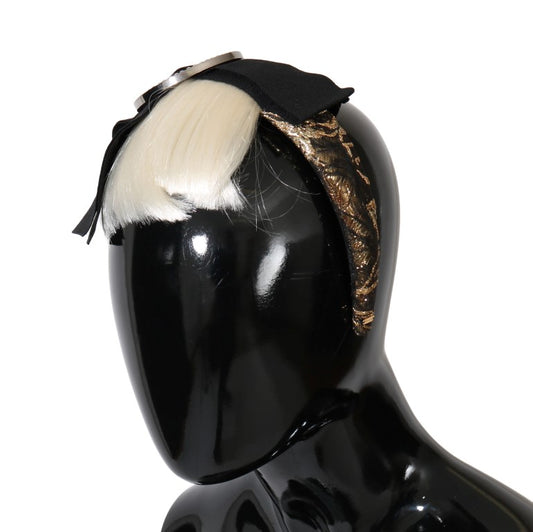 Dolce & Gabbana Black Crystal White Diadem Stirnband