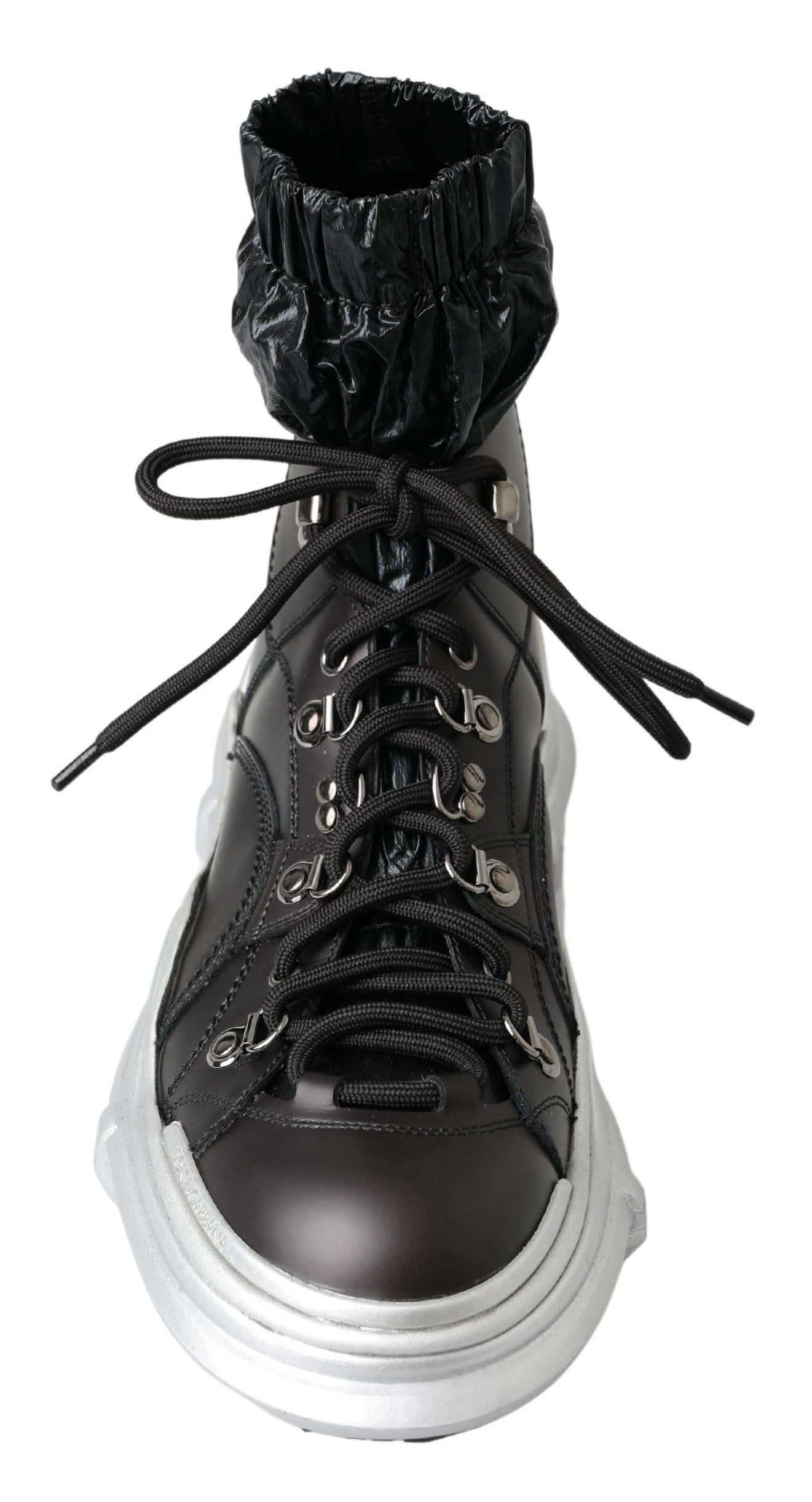 Dolce & Gabbana Black Nylon Galileo High Top Sneakers Chaussures