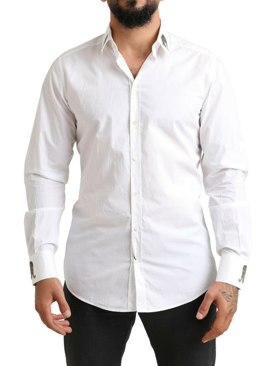 Dolce & Gabbana Italian Elegance Slim Fit White Cotton Shirt
