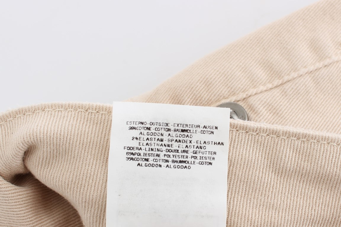 Cavalli beige wash jeans tratto di cotone in forma slim fit