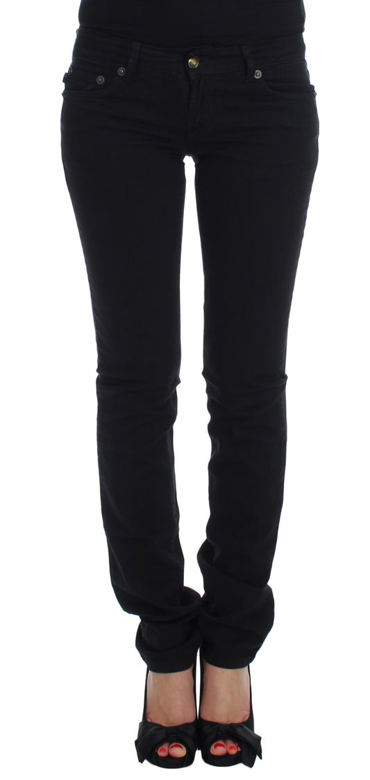Cavalli schwarze Baumwollstrecke schlanke dünne Fit Jeans