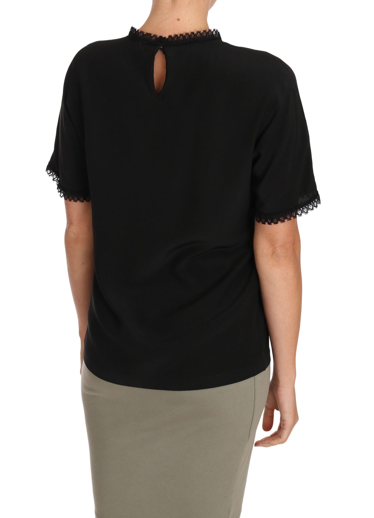 T-shirt camicetta in seta nera Dolce & Gabbana