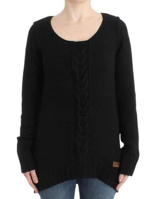 Maglione in lana a maglia nera Cavalli