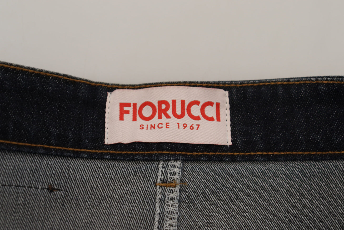 Fiorucci dunkelblau gewaschen mit mittlerer Taille Stifte geschnittener Jeansrock