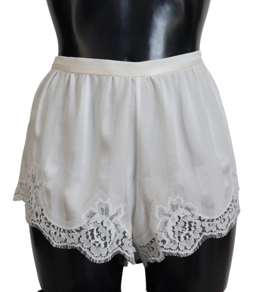Biancheria intima in lingerie floreale in seta bianca Dolce & Gabbana