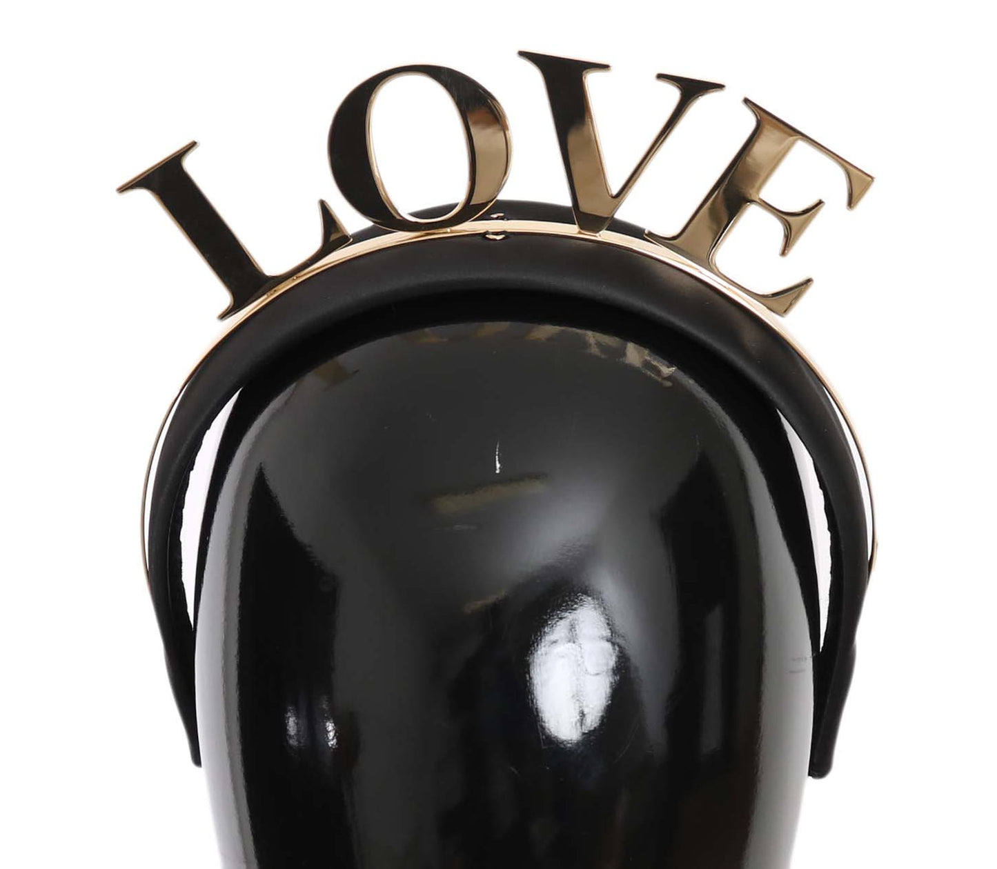 Dolce & Gabbana Black Brass Gold Love Diadem One Taille
