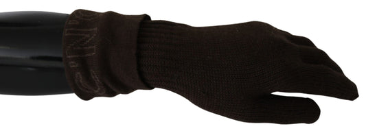 Costume nazionali di lana marrone a maglia maglietta a maglia da polso guanti