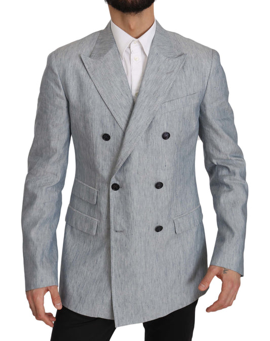 Dolce & Gabbana Blue lin napoli veste manteau blazer