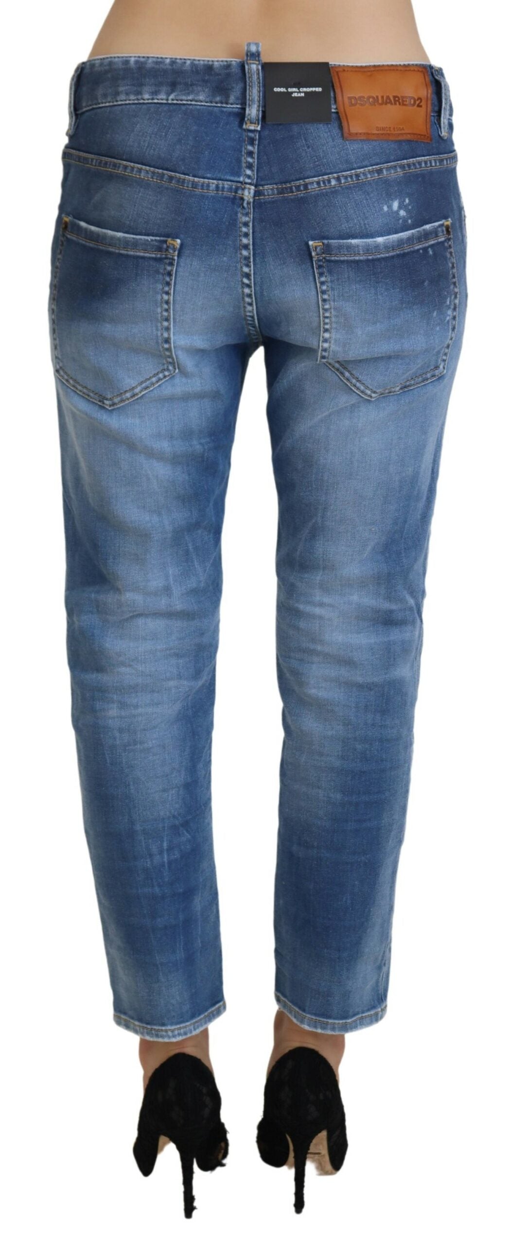 DSquared² Coton bleu taille basse jeans de la fille fraîche et fraîche