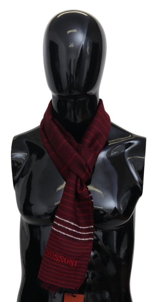 Missoni in lana rossa a strisce unisex Wrap a scialle di sciarpa sciarpa