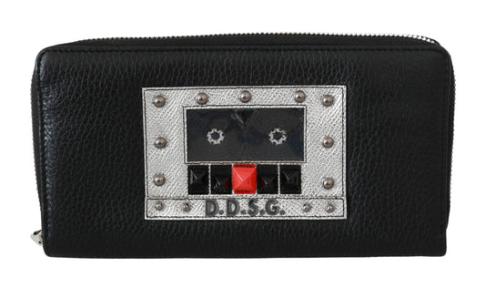 Dolce & Gabbana Black Mens Zipper Continental Borse Portafoglio in pelle 100%