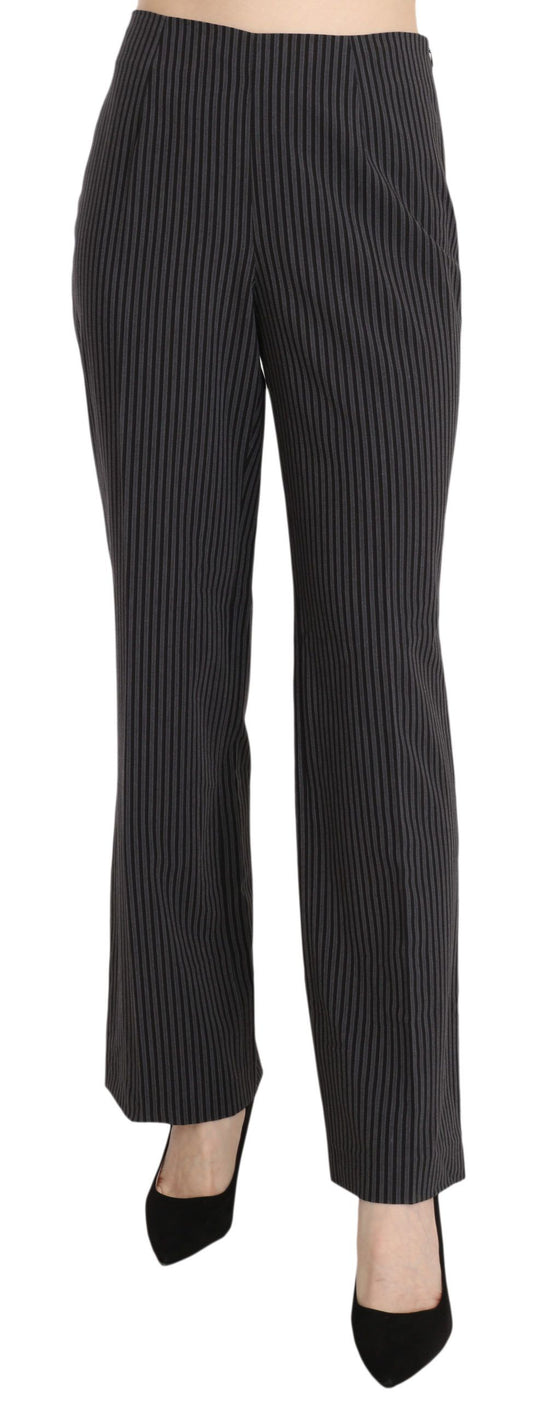 Benvenga noire à rayures coton sretch robe pantalon pantalon
