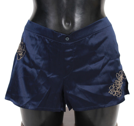 Pantaloncini per lingerie blu di cotone Ermanno in cotone
