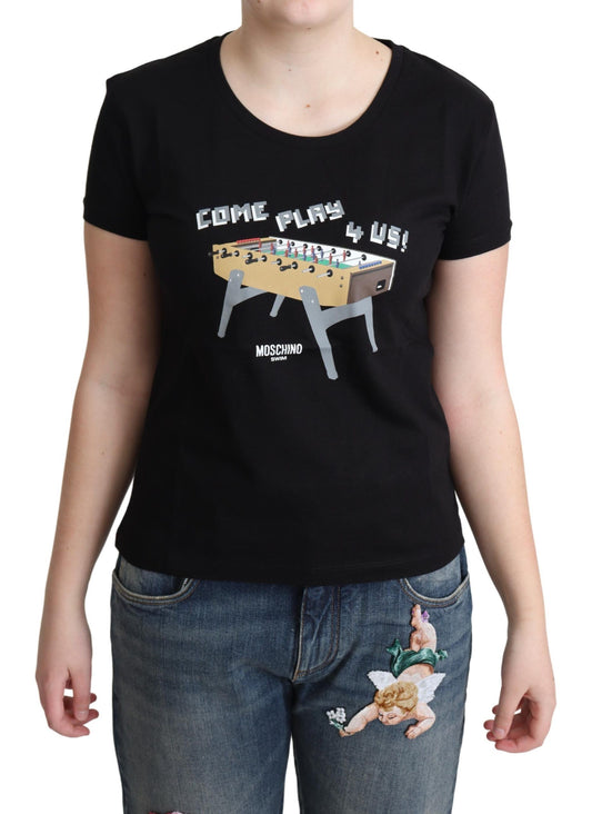 Moschino schwarz Baumwolle Kommen Sie 4 US-Print Tops T-Shirt