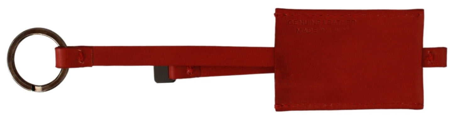 Costume National Red Le cuir de marque de marque de trèfle de trèfle