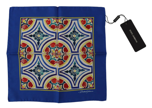 Dolce & Gabbana Multicolor Majolica Print Square Mandkerchief Scarf