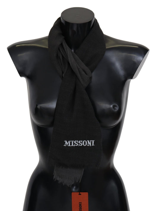 Missoni Black 100% Wolle Unisex Neck Wrap Schal
