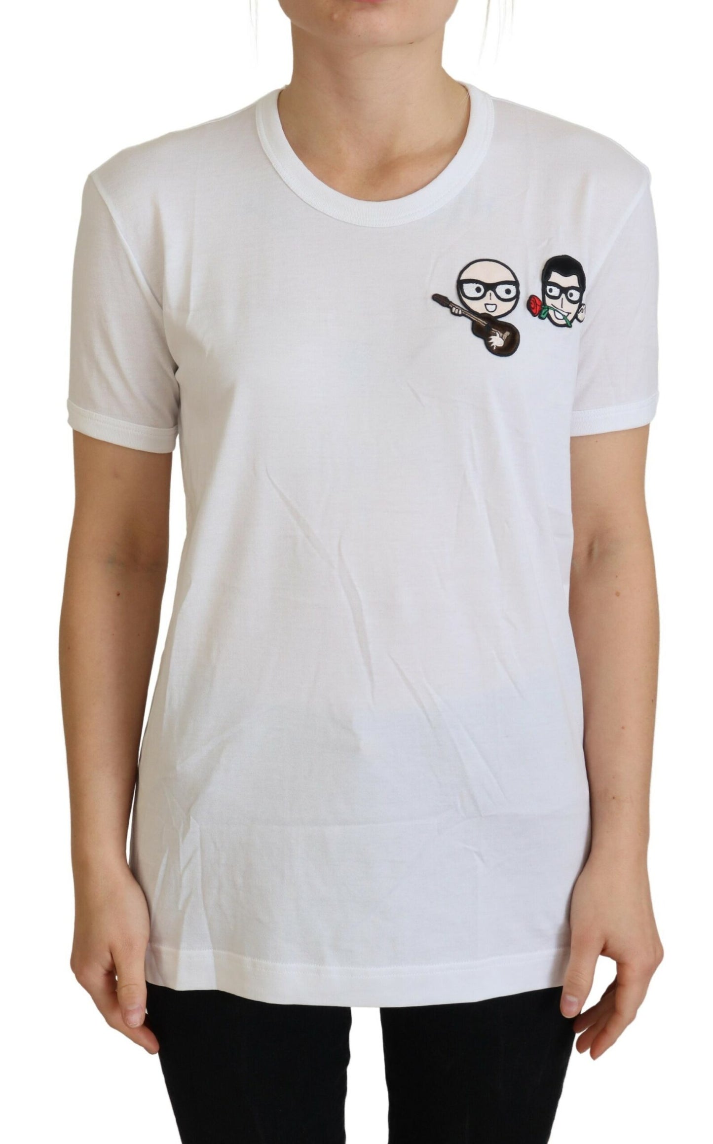 T-shirt en coton de Dolce & Gabbana White #dgfamily Crewneck en coton