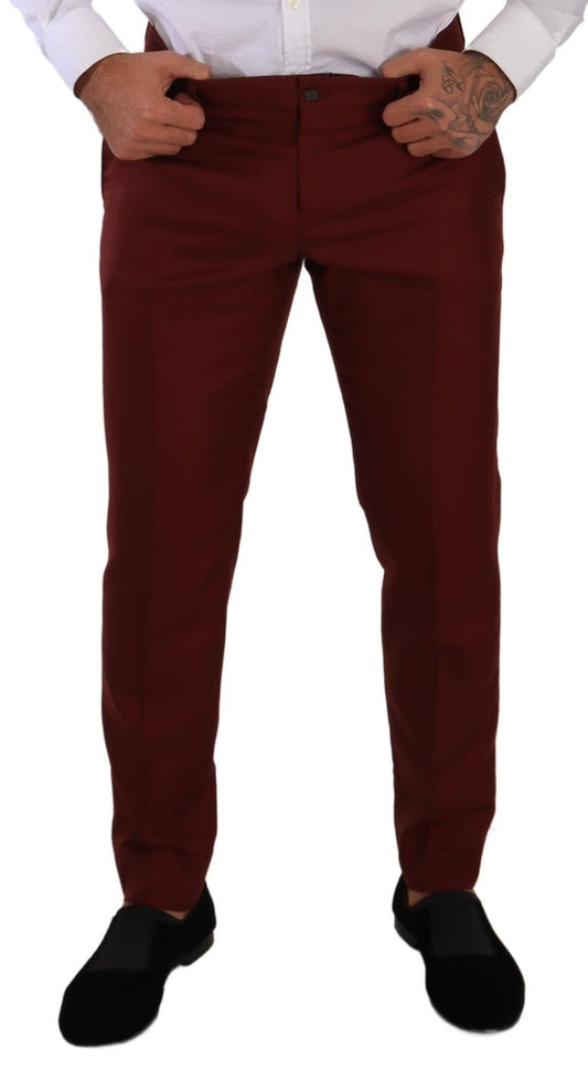 Dolce & Gabbana Red Cashmere Seidenkleid Männerhosen Hosen Hosen