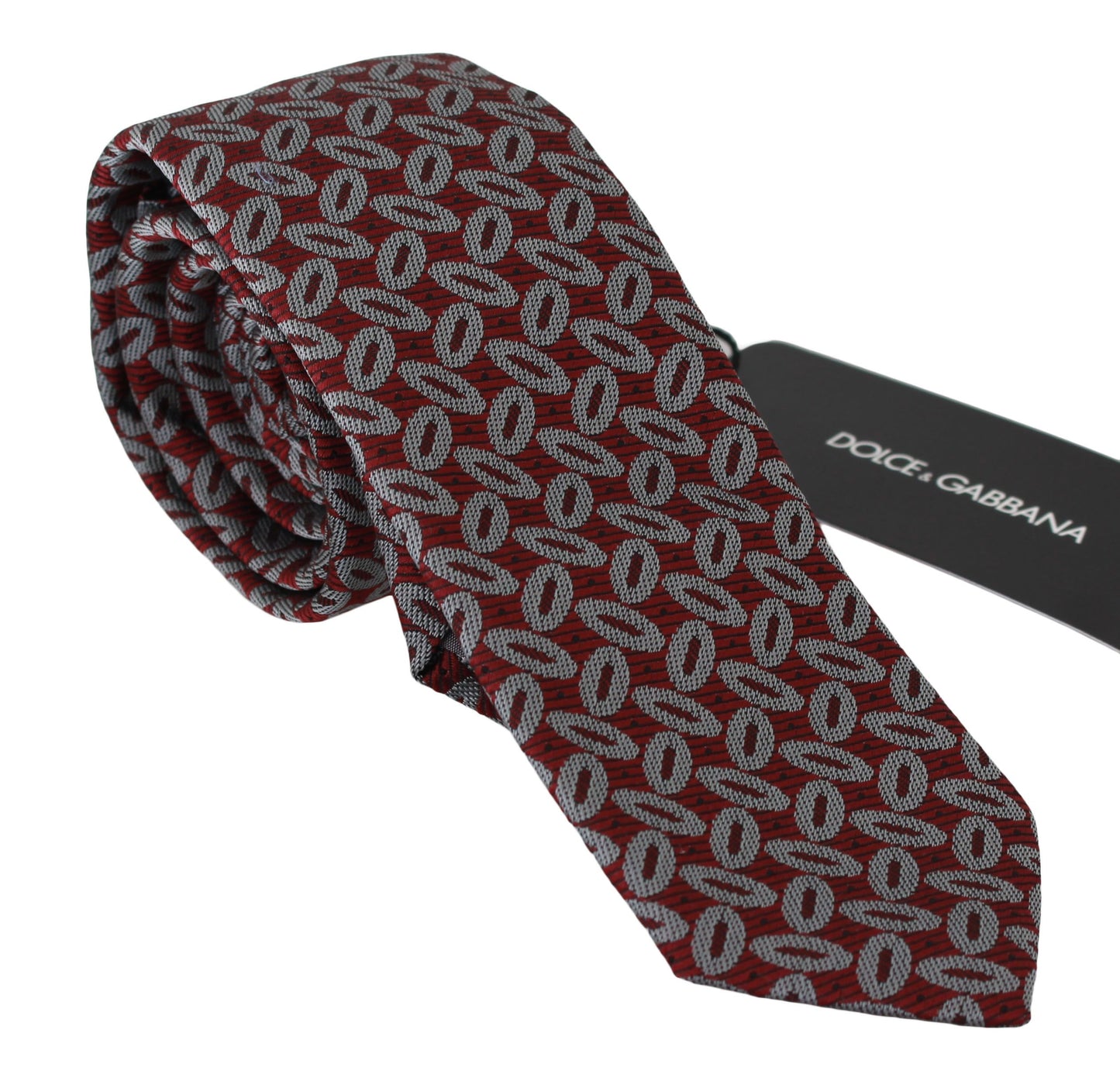 Dolce & Gabbana Red 100% Silk Imprimé à cravate à cravate large imprimée