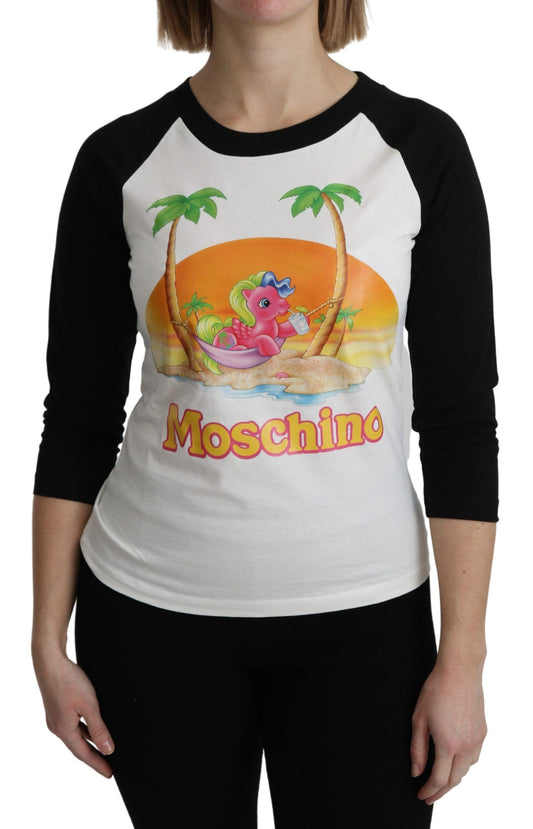 Moschino weißes Baumwollt-Shirt mein kleines Pony-Top T-Shirt