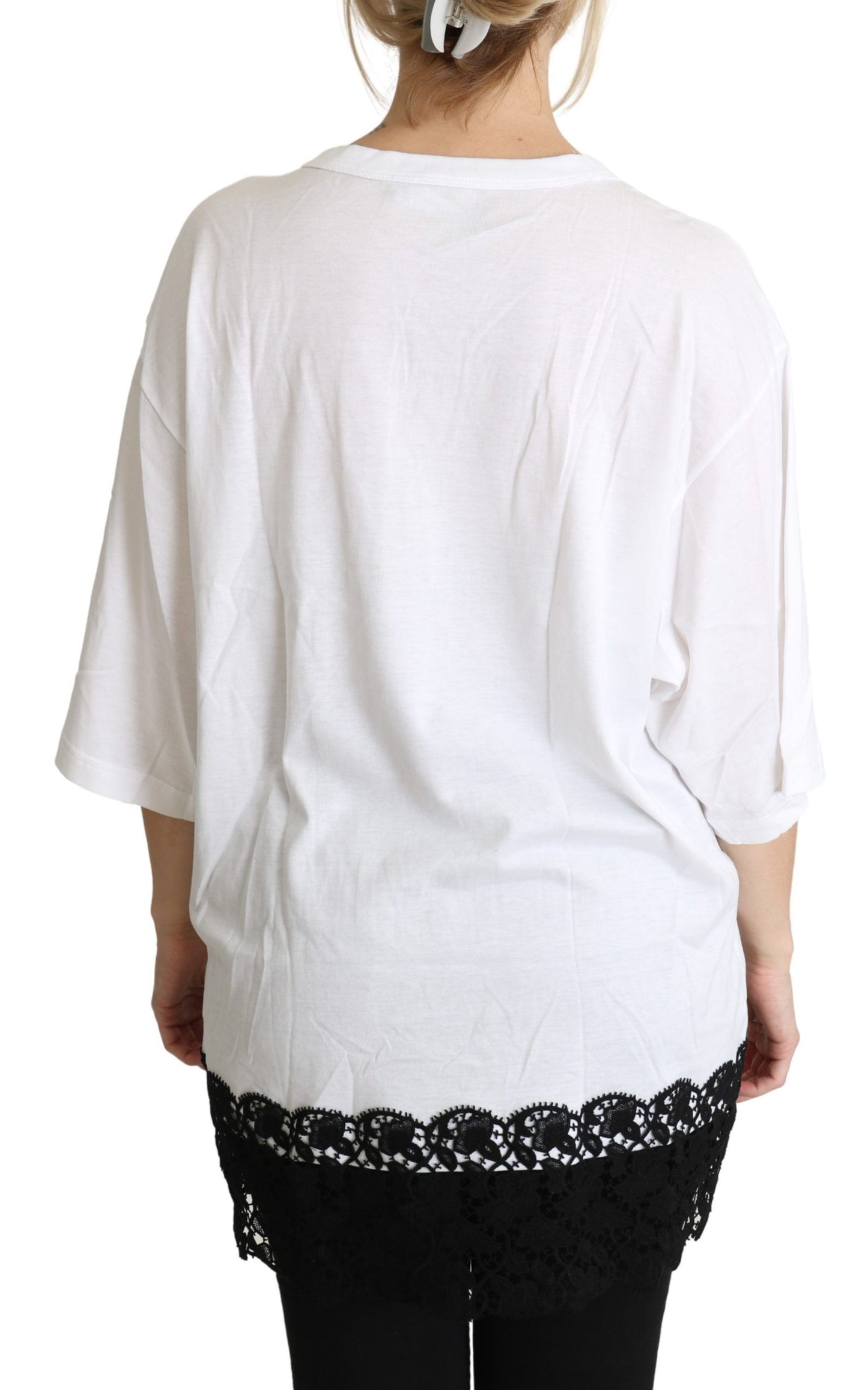 Dolce & Gabbana White Angel Stampa in cotone Tops
