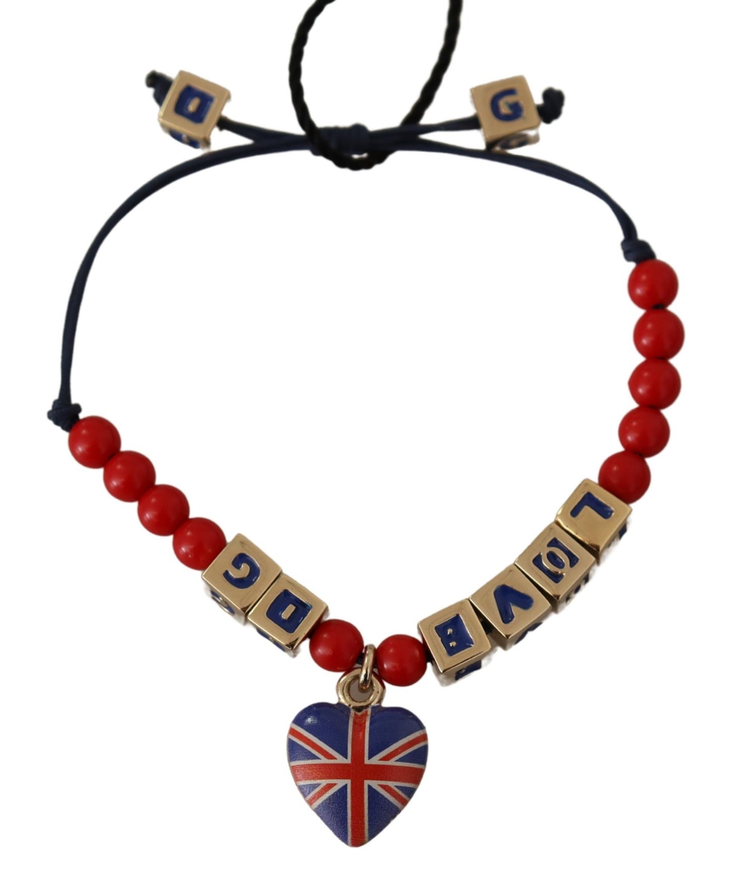 Dolce & Gabbana Rotblau Perlen DG Loves London Flag -Markenarmband