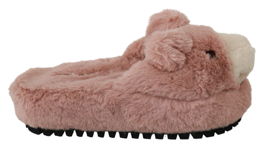 Dolce & Gabbana Pink Bear House Slifors Sandals Scarpe